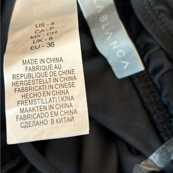 NWT La Blanca Island Goddess Underwire Cross Back One Piece Swimsuit Black - Picture 6 of 9